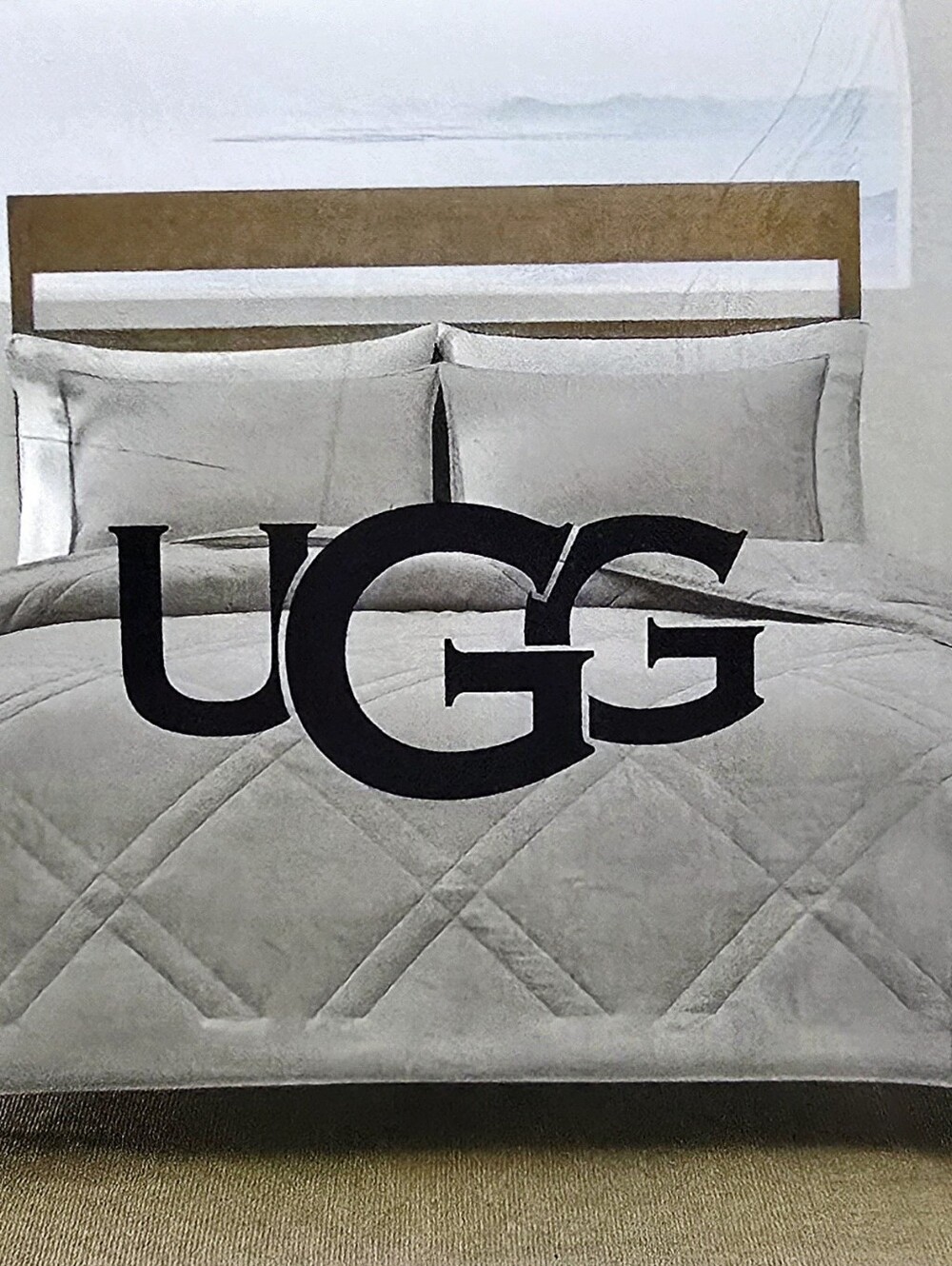 UGG Australia Haven Quilted Diamond Twin/Twin XL Comforter Set- Seal